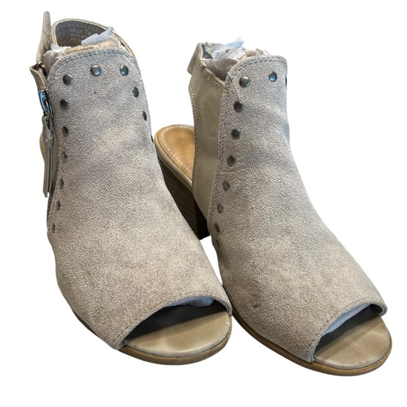 BareTrap Open Toe Open Heel Suede Short Heeled Shoes Size 7M - Picture 2 of 10